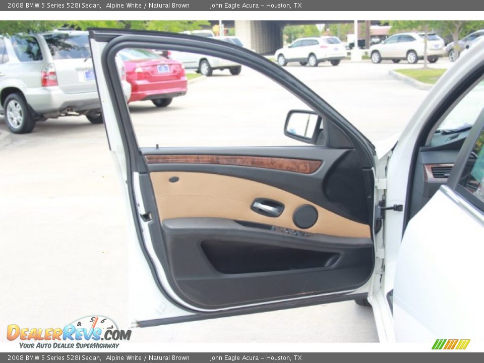 2008 BMW 5 Series 528i Sedan Alpine White / Natural Brown Photo #9