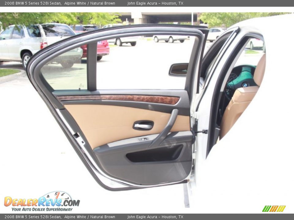 2008 BMW 5 Series 528i Sedan Alpine White / Natural Brown Photo #11