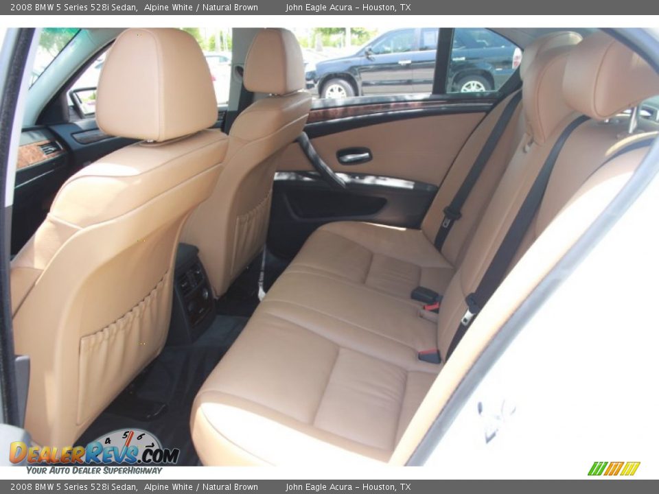 2008 BMW 5 Series 528i Sedan Alpine White / Natural Brown Photo #12
