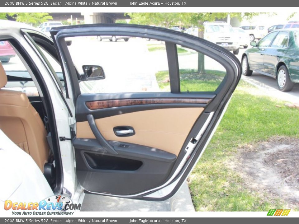 2008 BMW 5 Series 528i Sedan Alpine White / Natural Brown Photo #13