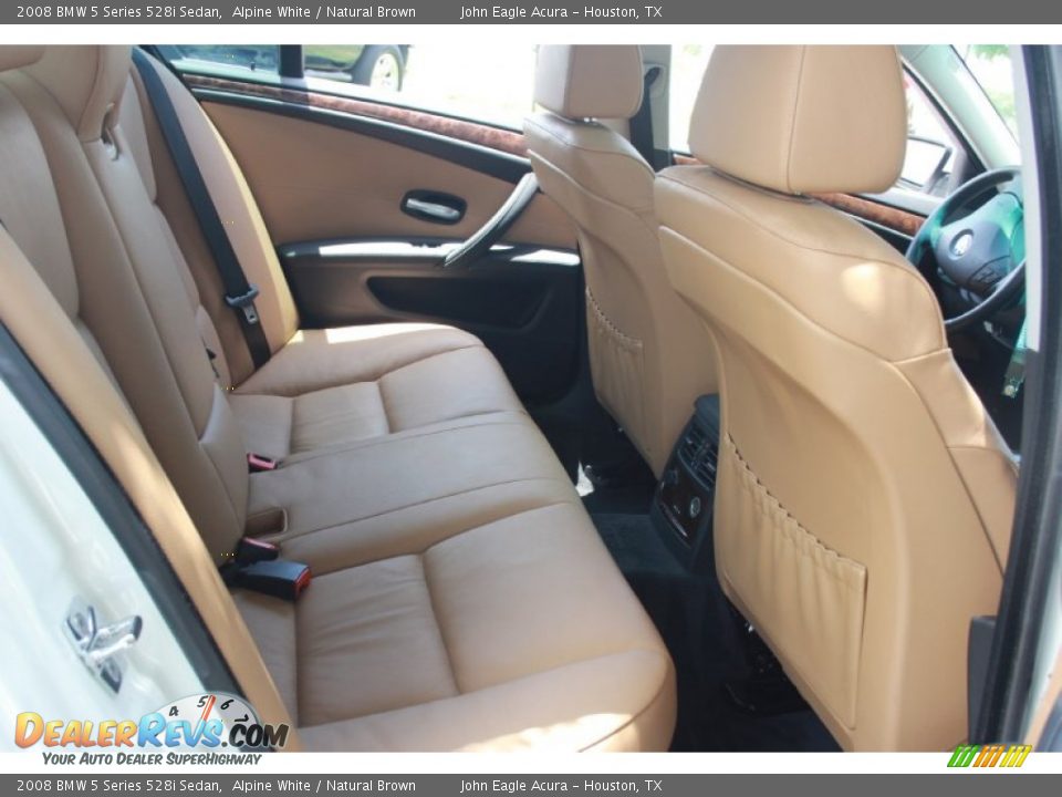 2008 BMW 5 Series 528i Sedan Alpine White / Natural Brown Photo #14