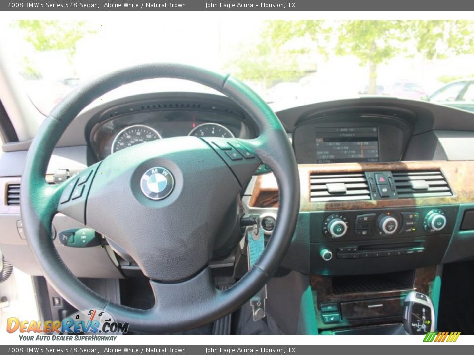 2008 BMW 5 Series 528i Sedan Alpine White / Natural Brown Photo #21