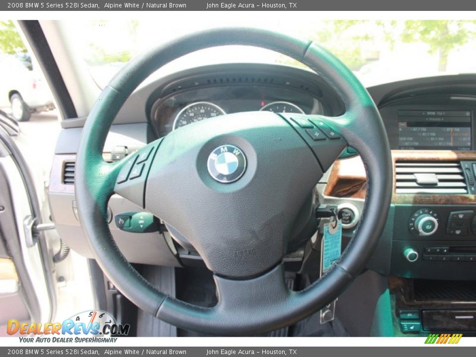 2008 BMW 5 Series 528i Sedan Alpine White / Natural Brown Photo #22