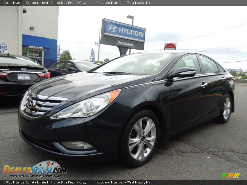 2011 Hyundai Sonata Limited Indigo Blue Pearl / Gray Photo #1