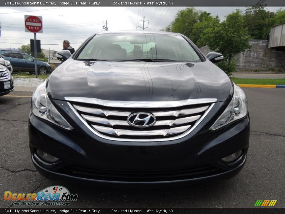 2011 Hyundai Sonata Limited Indigo Blue Pearl / Gray Photo #2