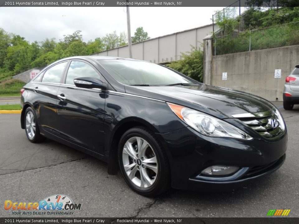 2011 Hyundai Sonata Limited Indigo Blue Pearl / Gray Photo #3