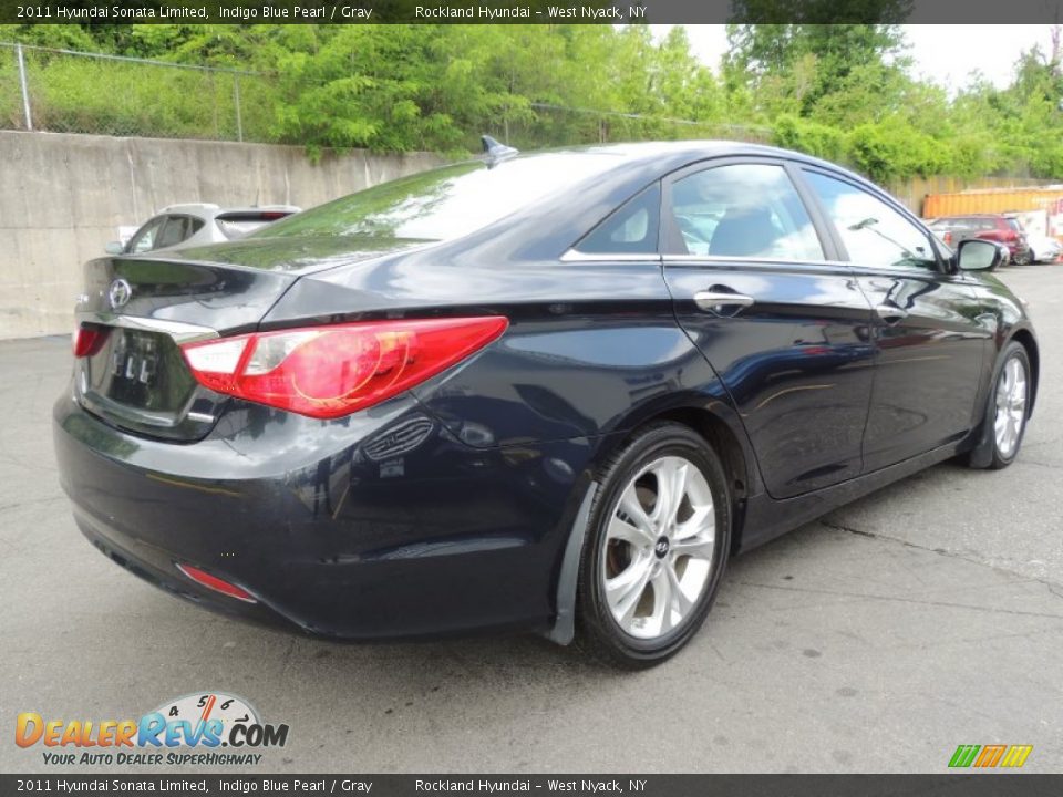2011 Hyundai Sonata Limited Indigo Blue Pearl / Gray Photo #4