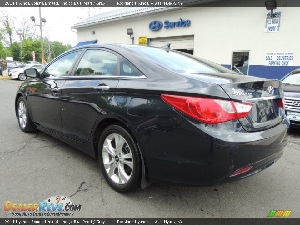 2011 Hyundai Sonata Limited Indigo Blue Pearl / Gray Photo #6