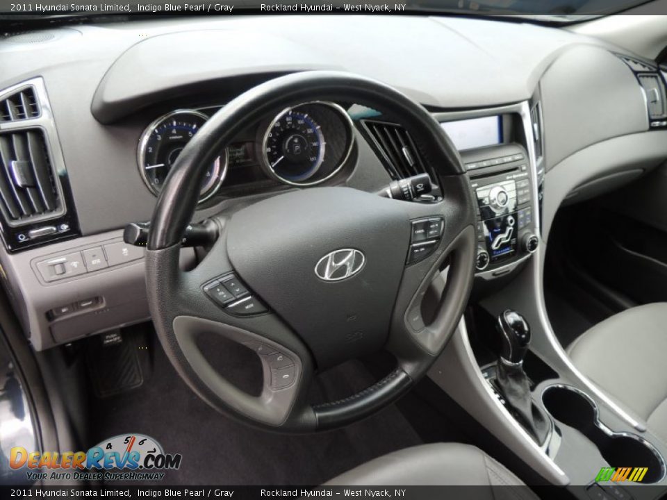 2011 Hyundai Sonata Limited Indigo Blue Pearl / Gray Photo #9