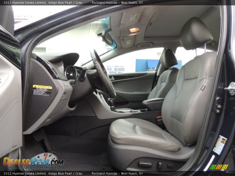 2011 Hyundai Sonata Limited Indigo Blue Pearl / Gray Photo #10