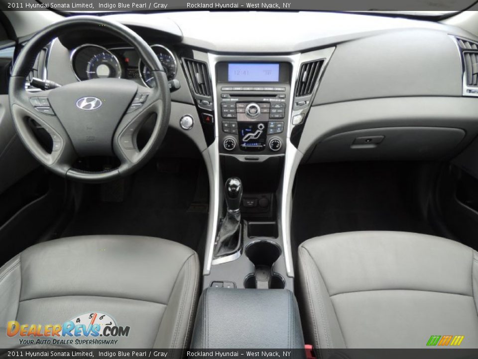 2011 Hyundai Sonata Limited Indigo Blue Pearl / Gray Photo #12