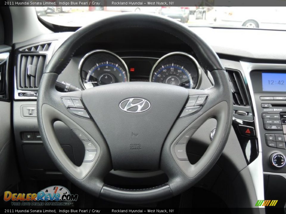 2011 Hyundai Sonata Limited Indigo Blue Pearl / Gray Photo #13