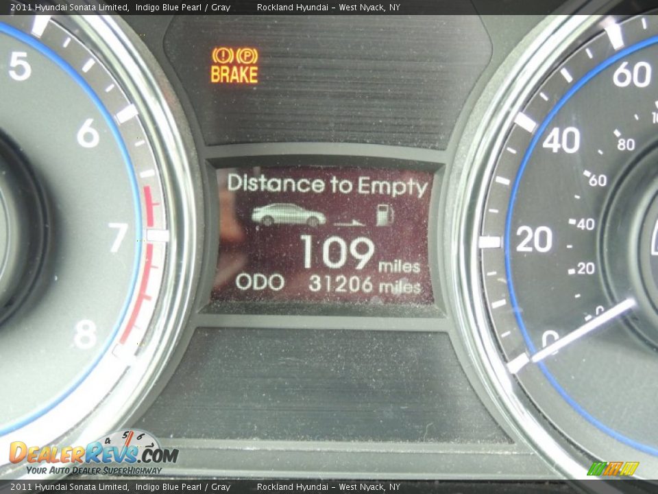 2011 Hyundai Sonata Limited Indigo Blue Pearl / Gray Photo #16