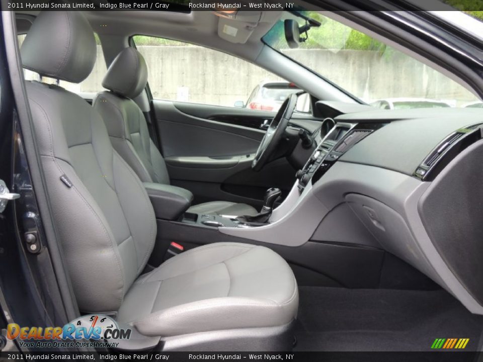 2011 Hyundai Sonata Limited Indigo Blue Pearl / Gray Photo #26