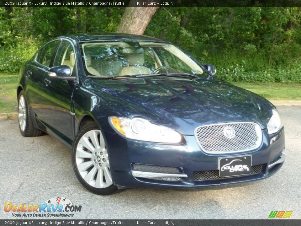 2009 Jaguar XF Luxury Indigo Blue Metallic / Champagne/Truffle Photo #1
