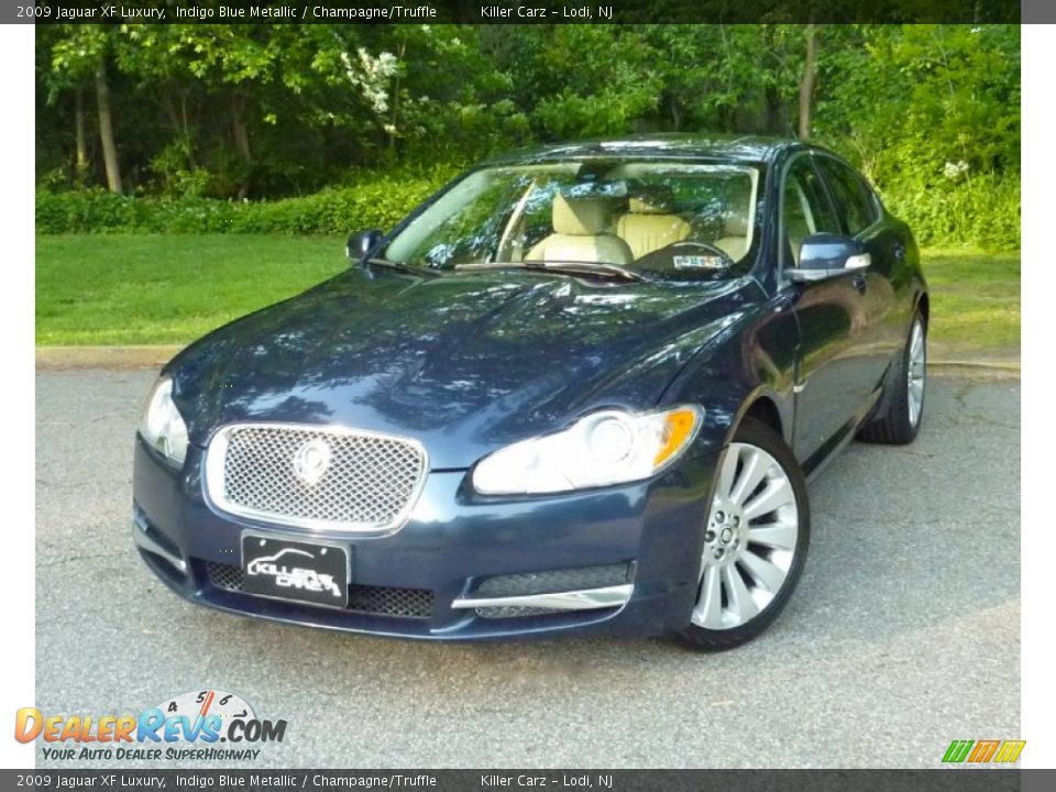 2009 Jaguar XF Luxury Indigo Blue Metallic / Champagne/Truffle Photo #3