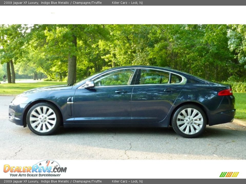 2009 Jaguar XF Luxury Indigo Blue Metallic / Champagne/Truffle Photo #4