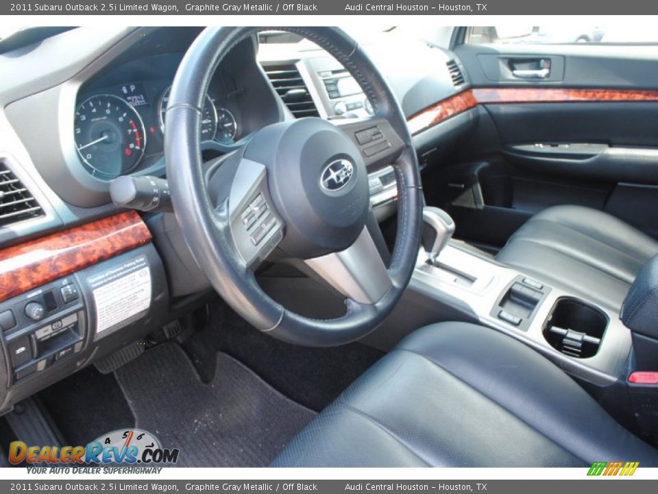 2011 Subaru Outback 2.5i Limited Wagon Graphite Gray Metallic / Off Black Photo #13