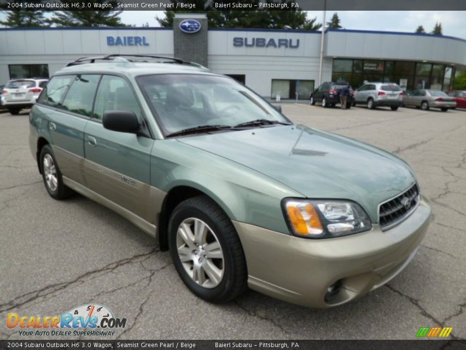 2004 Subaru Outback H6 3.0 Wagon Seamist Green Pearl / Beige Photo #1