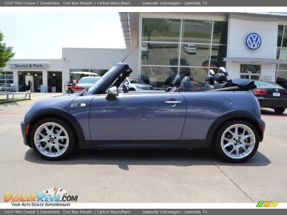 2007 Mini Cooper S Convertible Cool Blue Metallic / Carbon Black/Black Photo #2