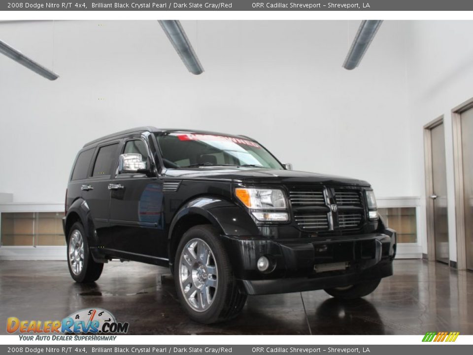 2008 Dodge Nitro R/T 4x4 Brilliant Black Crystal Pearl / Dark Slate Gray/Red Photo #1