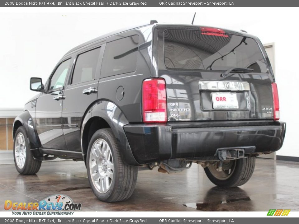 2008 Dodge Nitro R/T 4x4 Brilliant Black Crystal Pearl / Dark Slate Gray/Red Photo #5