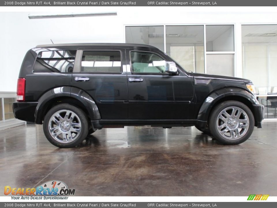 2008 Dodge Nitro R/T 4x4 Brilliant Black Crystal Pearl / Dark Slate Gray/Red Photo #7