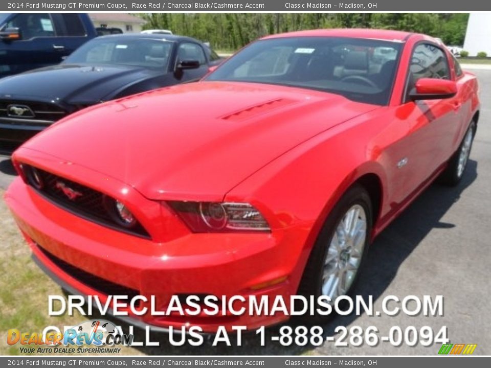 2014 Ford Mustang GT Premium Coupe Race Red / Charcoal Black/Cashmere Accent Photo #1