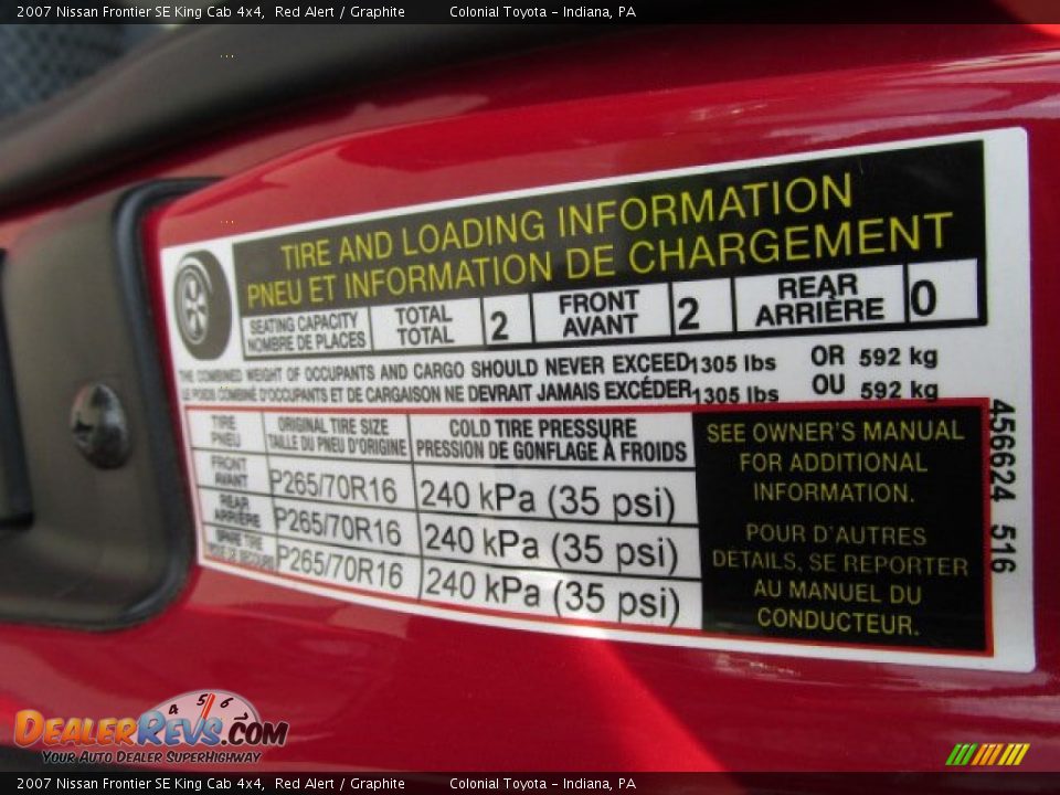 2007 Nissan Frontier SE King Cab 4x4 Red Alert / Graphite Photo #18
