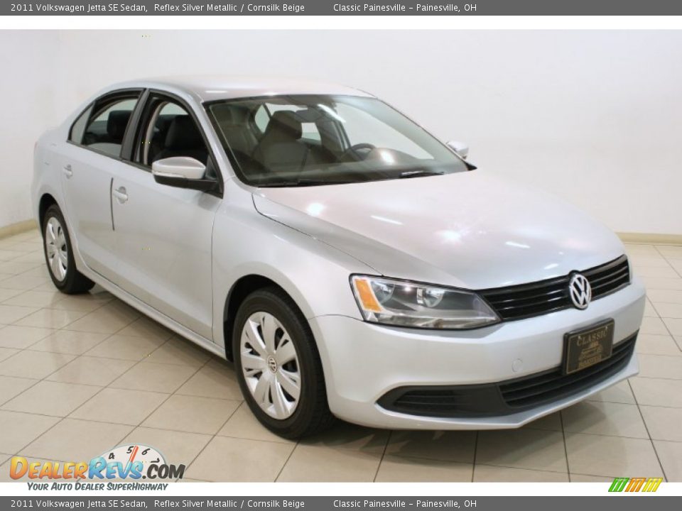 2011 Volkswagen Jetta SE Sedan Reflex Silver Metallic / Cornsilk Beige Photo #1