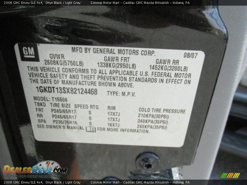 2008 GMC Envoy SLE 4x4 Onyx Black / Light Gray Photo #19