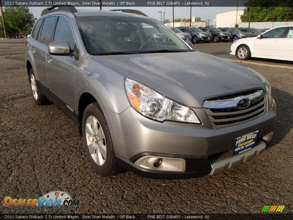 2011 Subaru Outback 2.5i Limited Wagon Steel Silver Metallic / Off Black Photo #3