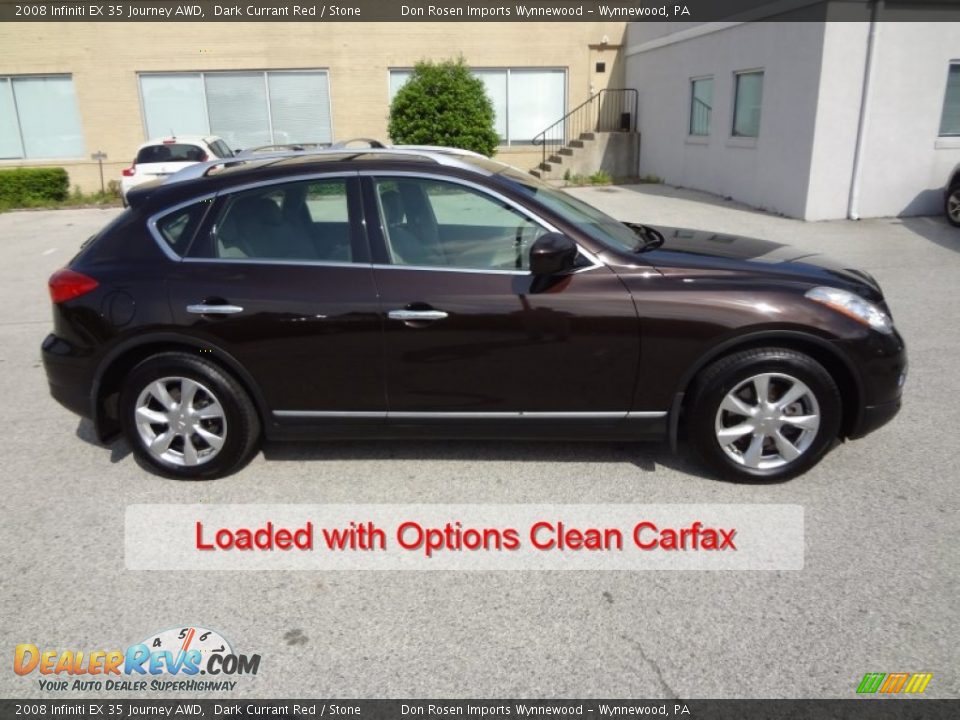 2008 Infiniti EX 35 Journey AWD Dark Currant Red / Stone Photo #2