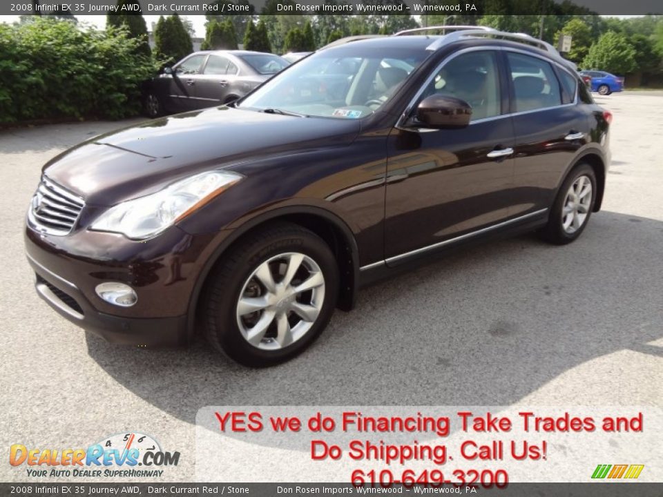 2008 Infiniti EX 35 Journey AWD Dark Currant Red / Stone Photo #4