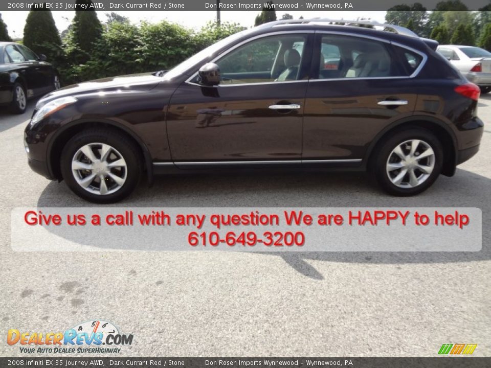 2008 Infiniti EX 35 Journey AWD Dark Currant Red / Stone Photo #7
