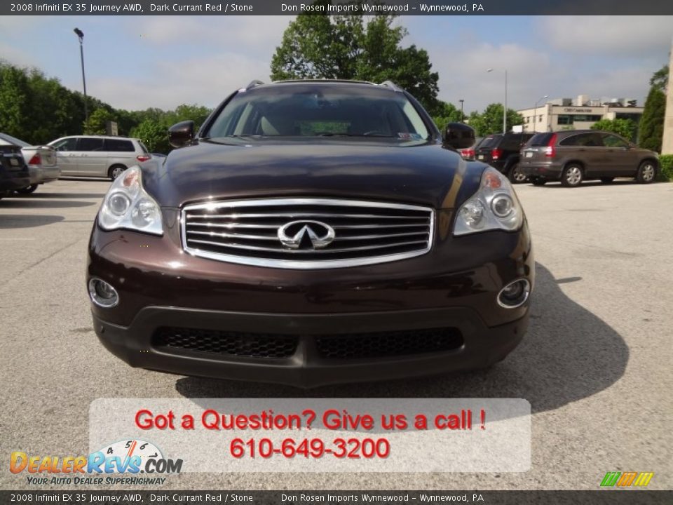 2008 Infiniti EX 35 Journey AWD Dark Currant Red / Stone Photo #13