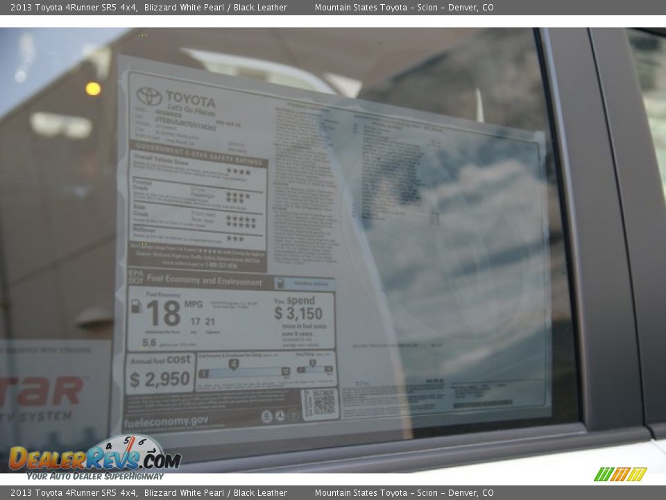 2013 Toyota 4Runner SR5 4x4 Blizzard White Pearl / Black Leather Photo #10