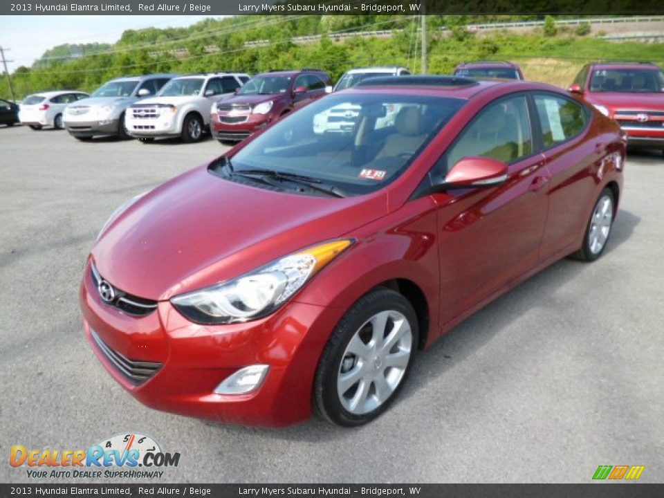 2013 Hyundai Elantra Limited Red Allure / Beige Photo #3