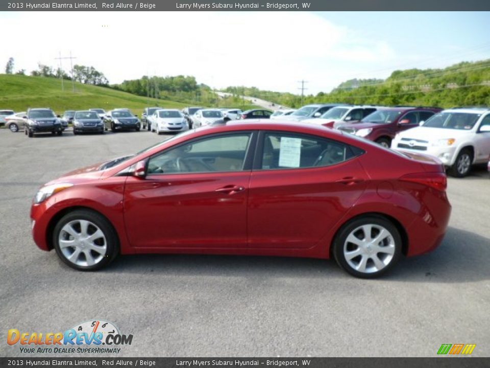 2013 Hyundai Elantra Limited Red Allure / Beige Photo #4