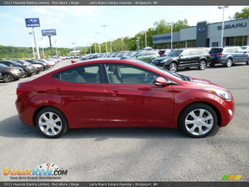 2013 Hyundai Elantra Limited Red Allure / Beige Photo #8