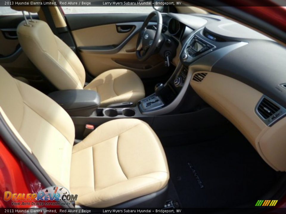 2013 Hyundai Elantra Limited Red Allure / Beige Photo #10