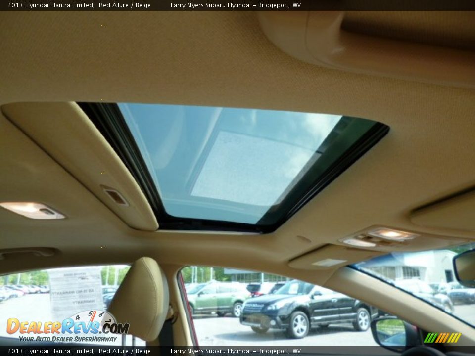 2013 Hyundai Elantra Limited Red Allure / Beige Photo #11