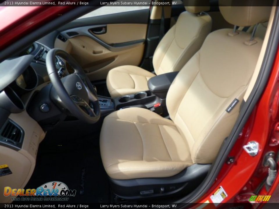 2013 Hyundai Elantra Limited Red Allure / Beige Photo #16