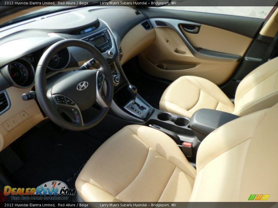 2013 Hyundai Elantra Limited Red Allure / Beige Photo #17