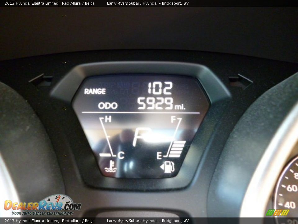2013 Hyundai Elantra Limited Red Allure / Beige Photo #20