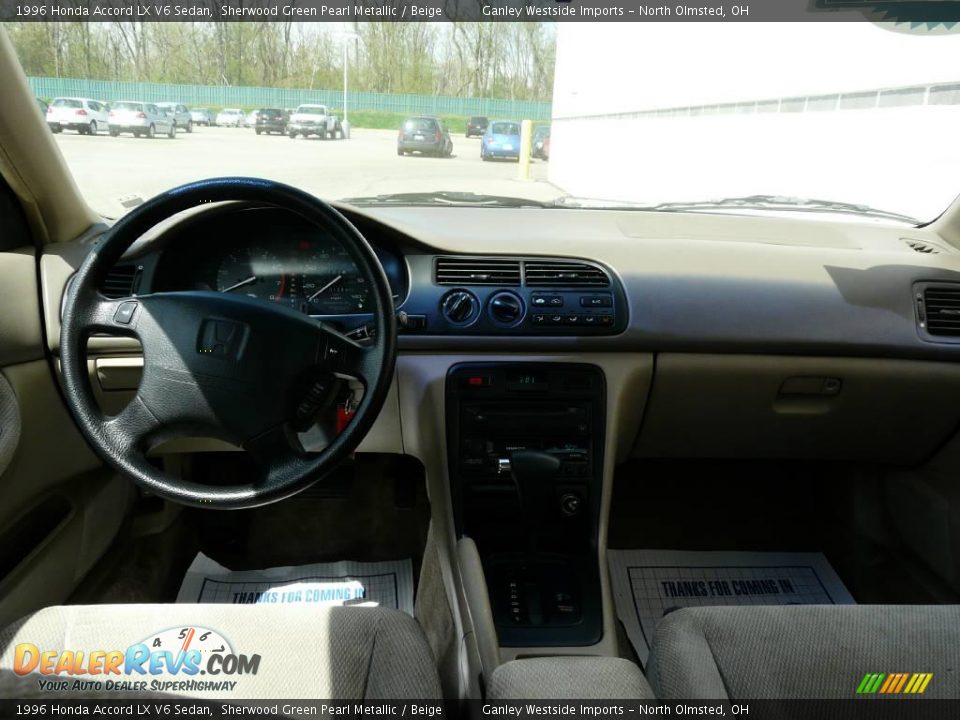 1996 Honda Accord LX V6 Sedan Sherwood Green Pearl Metallic / Beige Photo #4