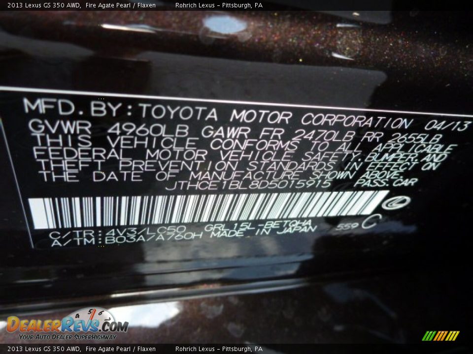 2013 Lexus GS 350 AWD Fire Agate Pearl / Flaxen Photo #16