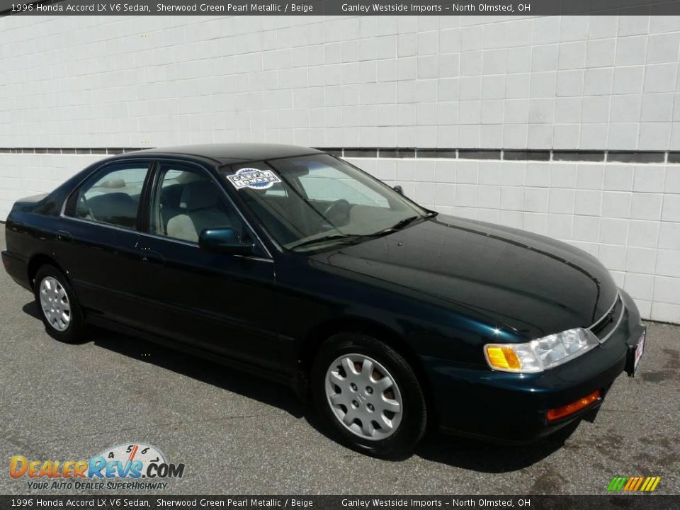 1996 Honda Accord LX V6 Sedan Sherwood Green Pearl Metallic / Beige Photo #7