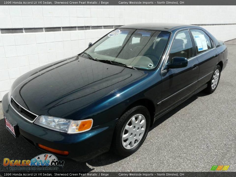 1996 Honda Accord LX V6 Sedan Sherwood Green Pearl Metallic / Beige Photo #14
