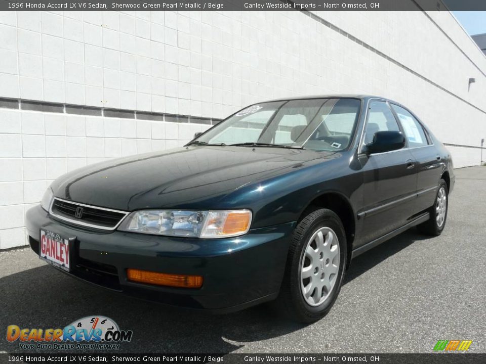 1996 Honda Accord LX V6 Sedan Sherwood Green Pearl Metallic / Beige Photo #15